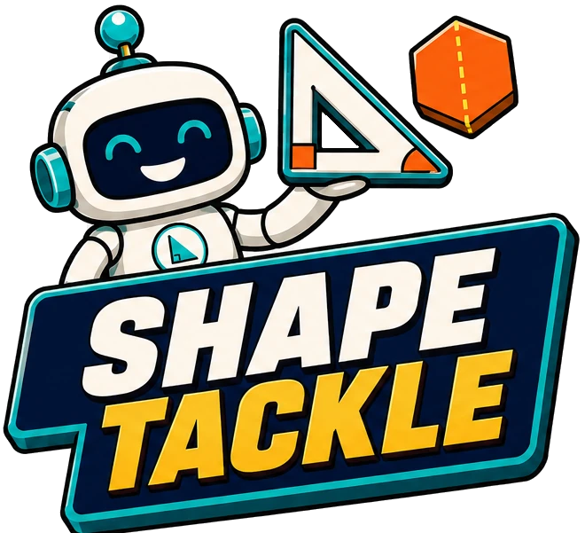 Shape Tackle robot holding a triangle and hexagon
